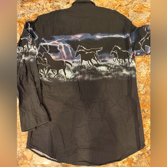 Vintage Roper Western Shirt with Horse Print Dead-stock w Pearl Snaps small - Picture 4 of 9